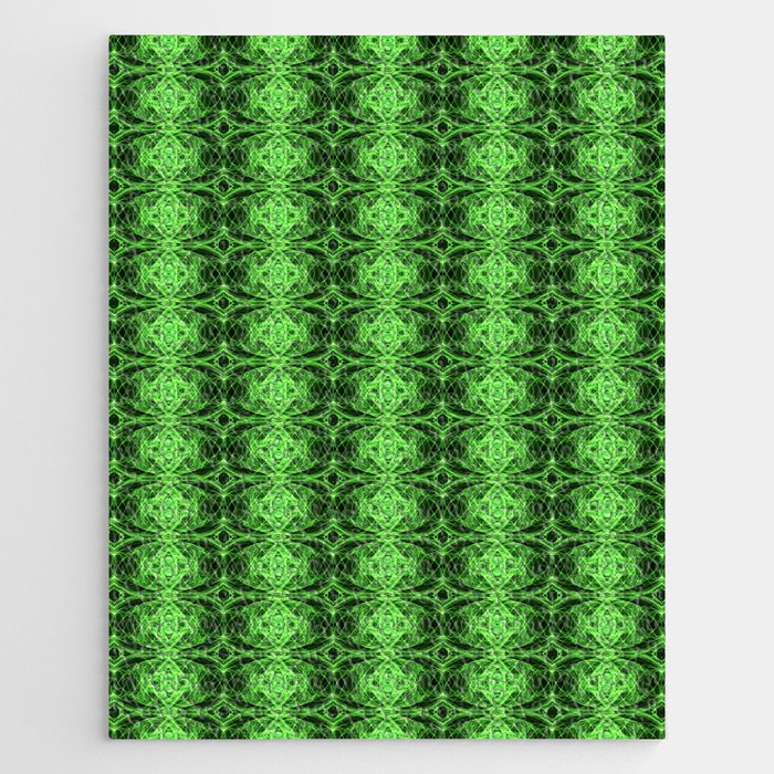 Liquid Light Series 2 ~ Green Abstract Fractal Pattern Jigsaw Puzzle