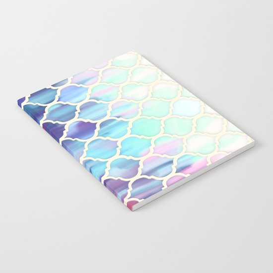 Moroccan Meltdown - pink, purple & aqua painted tiles Notebook