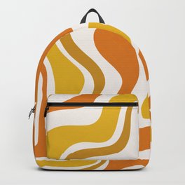 Retro Liquid Swirl Abstract Pattern in Moroccan Mustard Orange Ochre Backpack