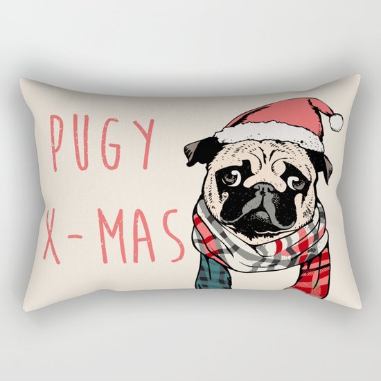 Pugy X-Mas Rectangular Pillow