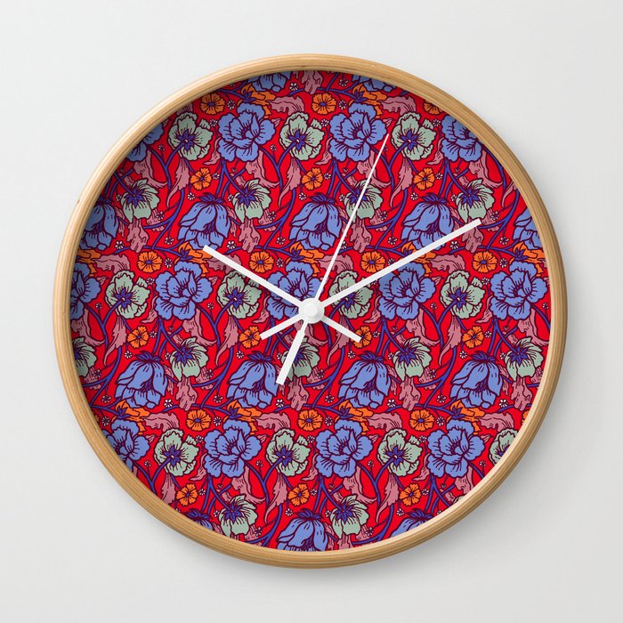 Red and blue Wall Clock