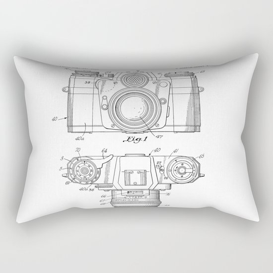 Camera Patent Drawing Rectangular Pillow
