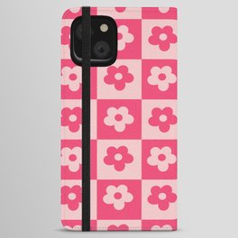 pink daisy floral pattern  90s vibes iPhone Wallet Case