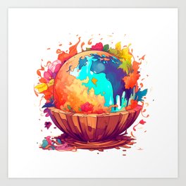 Take care of the world, our world. Art Print