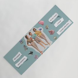 Girl Talk - 50s collage crystal art Yoga Mat