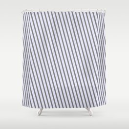 [ Thumbnail: Gray & Lavender Colored Stripes/Lines Pattern Shower Curtain ]