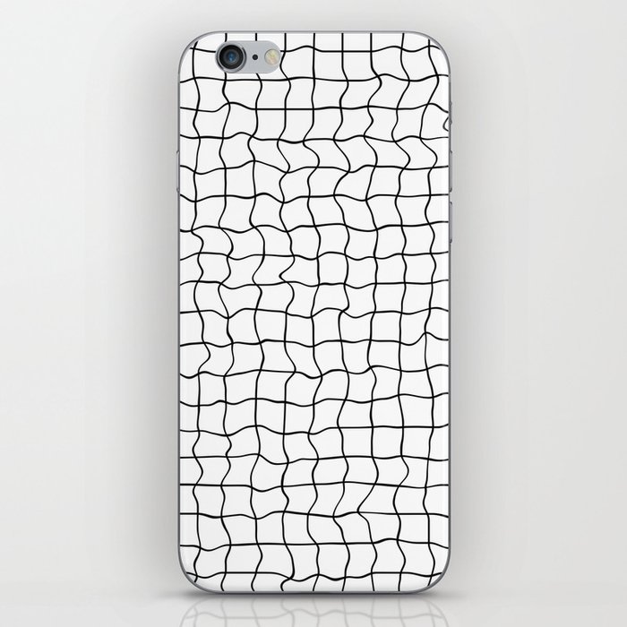 Black minimal geometrical liquid square pattern iPhone Skin