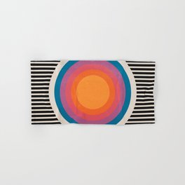 Vintage California Sun Hand & Bath Towel | Vintage, Colorful, Boho, Sun, Art, Stripes, Color, Retro, Bauhaus, Mid Century 