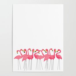 Cuban Pink Flamingos Poster