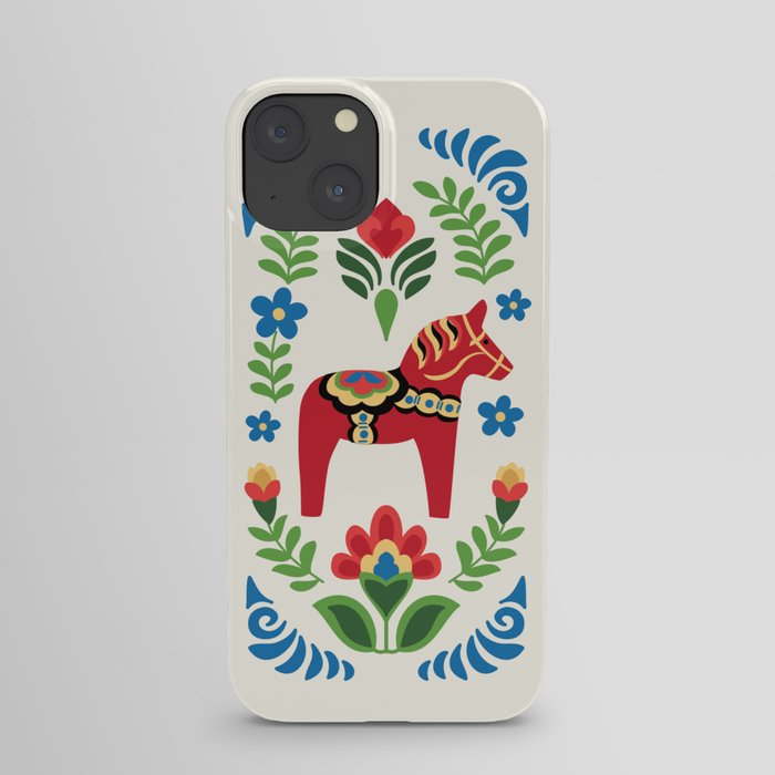 Swedish Dala Horses Red iPhone Case