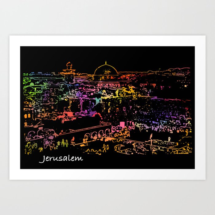 Jerusalem by night Art Print