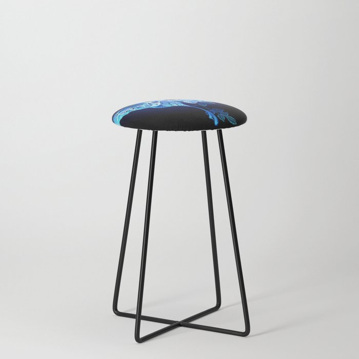 Butterfly blue fantasy  Counter Stool