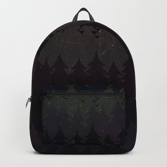 The secret forest at night - Abstract dark tree pattern Backpack