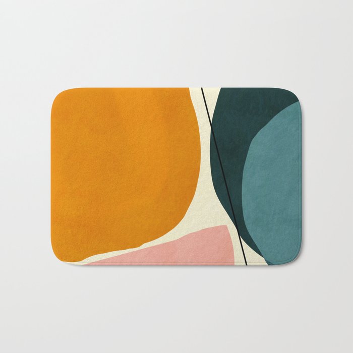 shapes geometric minimal painting abstract Bath Mat
