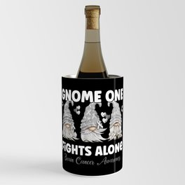 Brain Cancer Hirn Krebs Grau Ribbon Gnome Wine Chiller