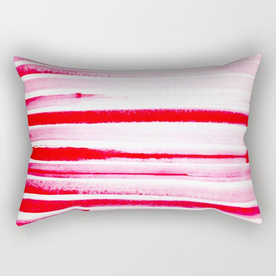 Christmas Candy Cane Red Stripe Rectangular Pillow