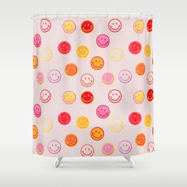 Smiling Faces Pattern Shower Curtain