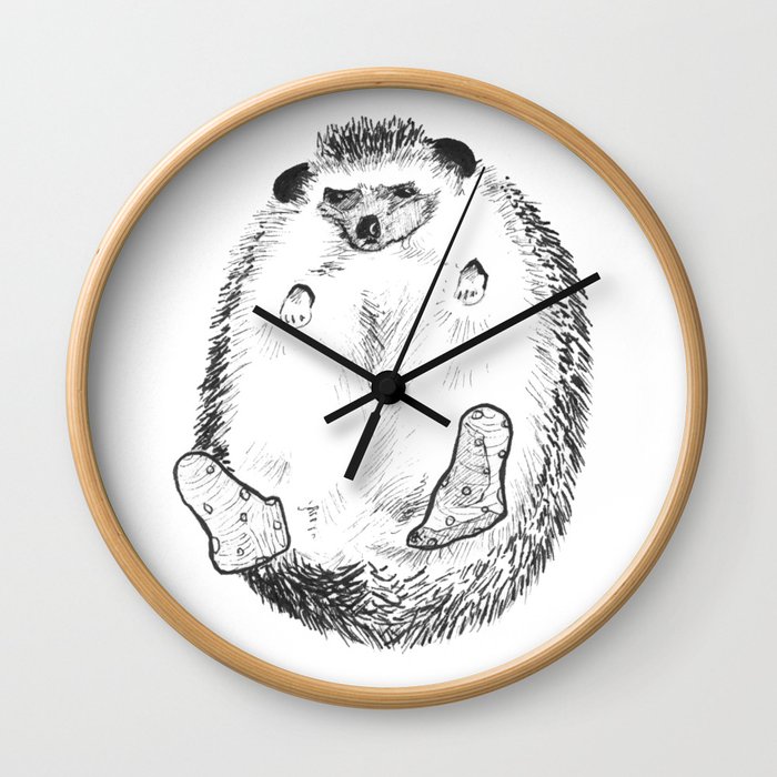 Grumpy Hedgehog Wall Clock