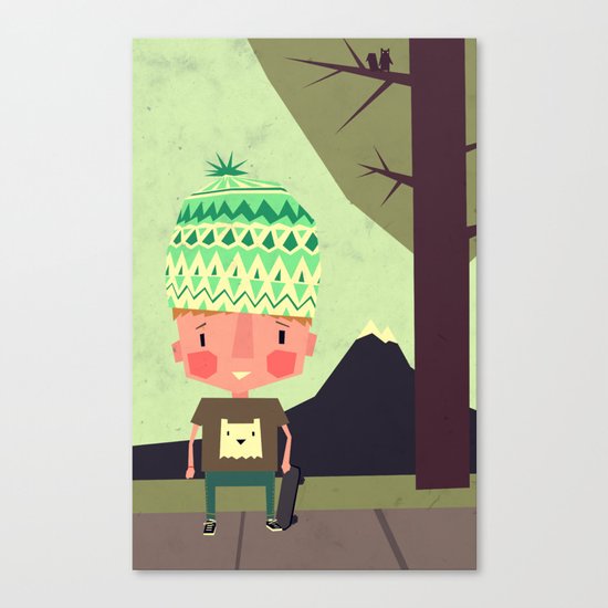 kid playing in the streets Canvas Print