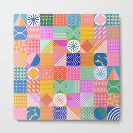 Shapes 81 Metal Print | Aesthetic, Composition, Curated, Scandinavian, Patchwork, Quilt, Geometrical, Graphicdesign, Kids, Quirky 