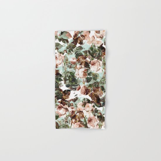 Floral and Leopard Pattern Hand & Bath Towel