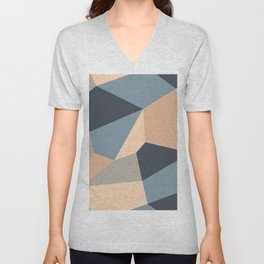 Polygonal variegated seamless pattern. multi-colored polygons of different shapes form a speckled surface. Vintage V Neck T Shirt