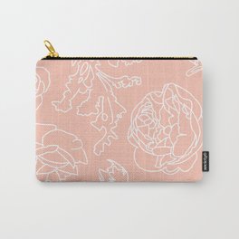 Peony Print (Peach) Carry-All Pouch