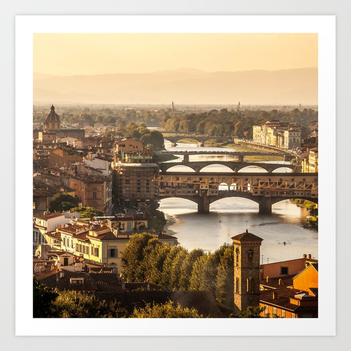 Italy Photography - River Going Through A City In Italy Art Print