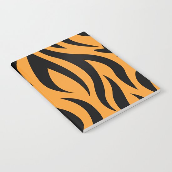 Tiger Stripes Pattern - Orange, Black Notebook