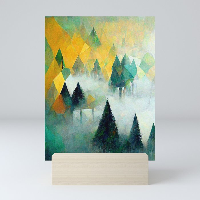 Geometric Misty Forest #01 Mini Art Print