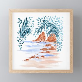 Leaf Beach  Framed Mini Art Print