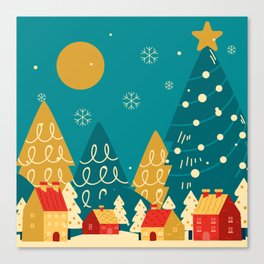 Christmas Eve Colorful Canvas Print