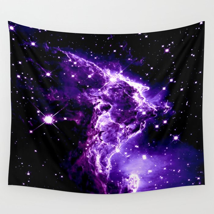 Purple Monkey Head Nebula Galaxy Space Wall Tapestry