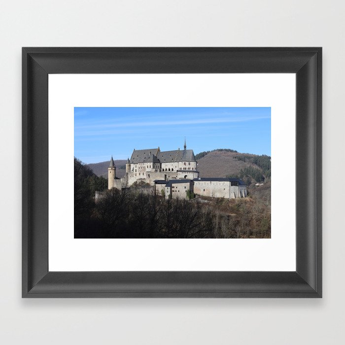 Vianden Castle Winter View, Luxembourg Framed Art Print