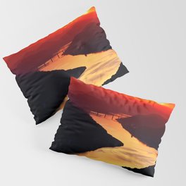 sunset Mountains red River  Pillow Sham