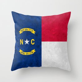 Flag of North Carolina US State Flags Tar Heel Banner Standard Colors Throw Pillow