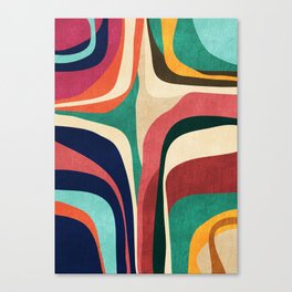 Impossible contour map Canvas Print | Abstract, Flow, Curated, Whimsical, Other, Vector, Retro, Vintage, Painting, Popart 