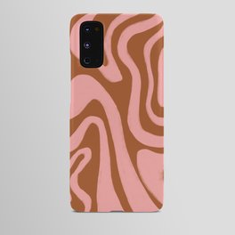70s Retro Liquid Swirl in Burnt Orange + Pink Android Case