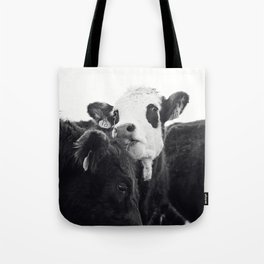 Kissing Cows Print Tote Bag