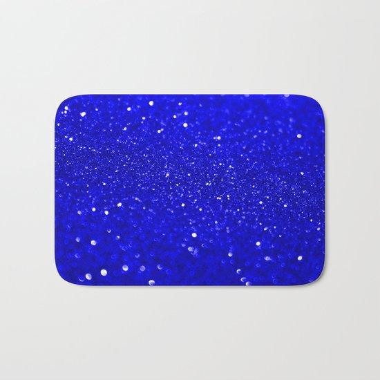 Bright Blue Glitter Bath Mat