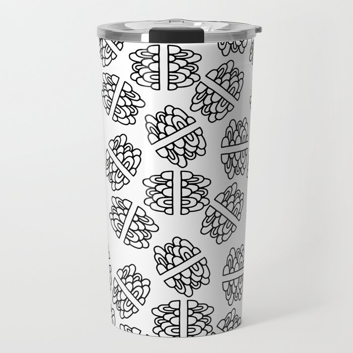 Abstract hand painted modern black geometrical pattern Travel Mug