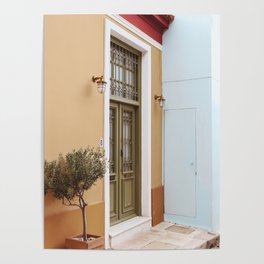 Pastel colored house in Menorca Spain - Colorful walls - Photography art print Poster
