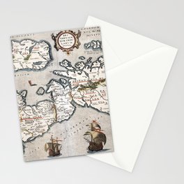 Map of The British Isles - Ortelius - 1595 Vintage pictorial map Stationery Card