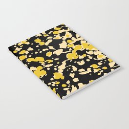 Black and yellow Abstract Ditsy Floral Notebook