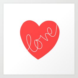 Red Love Love Heart Art Print