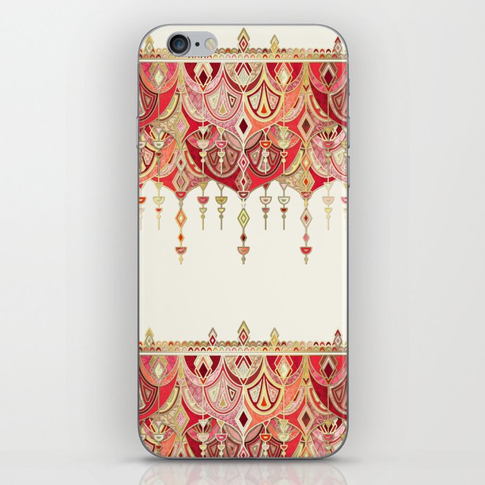 Royal Red Art Deco Double Drop iPhone Skin