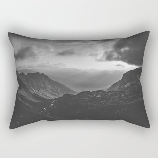 Valley - black and white landscape photography Rectangular Pillow
