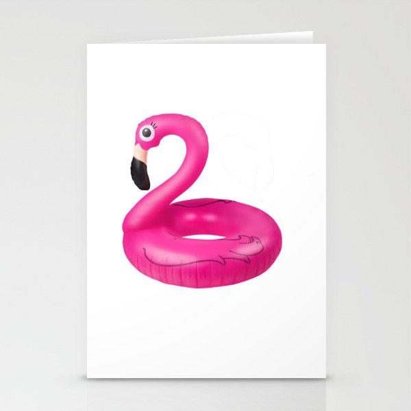 Inflatable Flamingo Float Stationery Cards