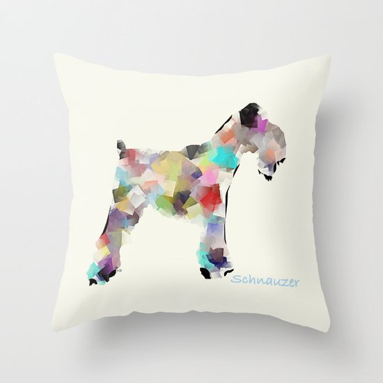 Schnauzer modern Throw Pillow