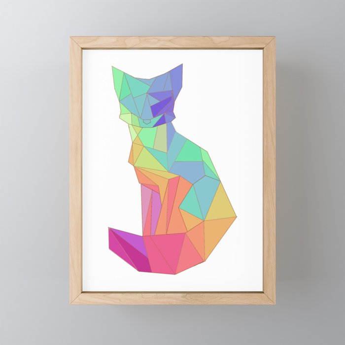 Geometric Fox Framed Mini Art Print